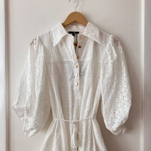 Alberto Makali Eyelet Puff Sleeve Mini Dress - Picture 3 of 7